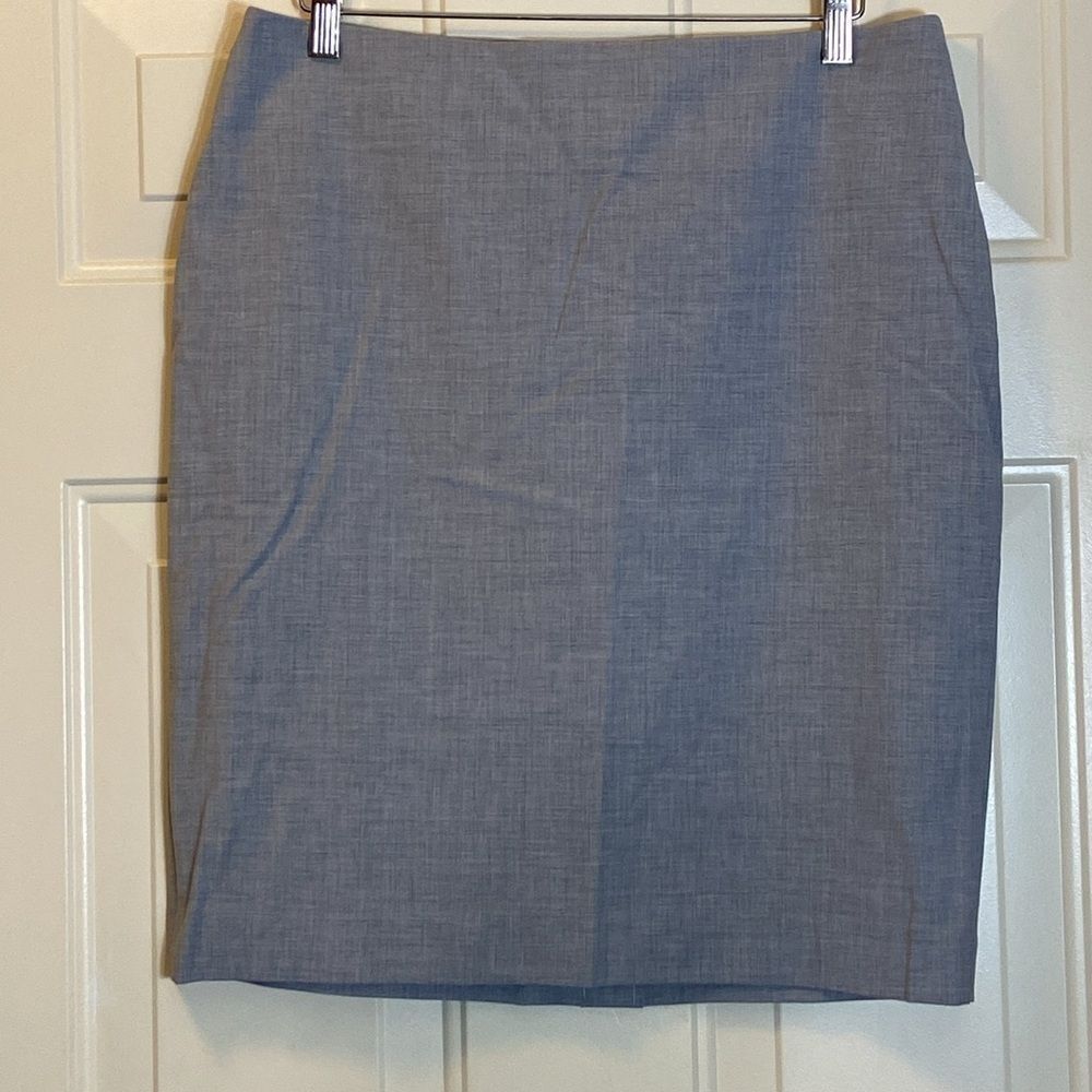 Talbots Light Gray Pencil Skirt Knee-Length Workwear